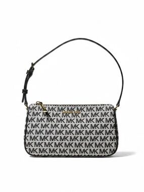 Michael Kors Black & White MK Logo Shoulder Bag